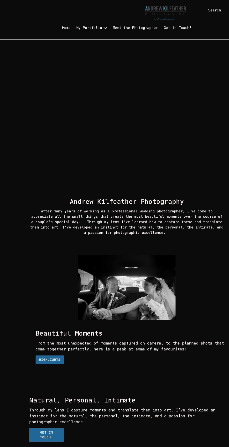 andrewkilfeather.com shopify website screenshot