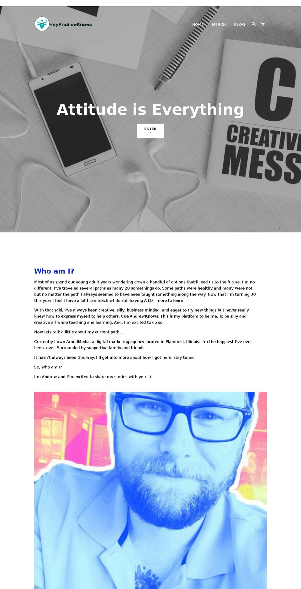andrewknows.com — Shopify storefront screenshot