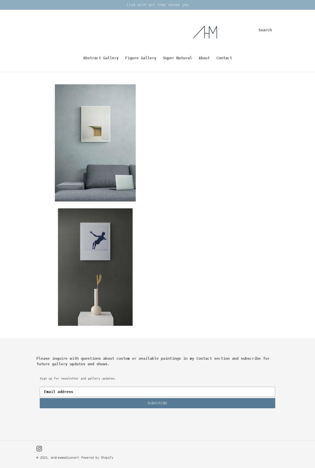 andrewmadisonarts.com shopify website screenshot