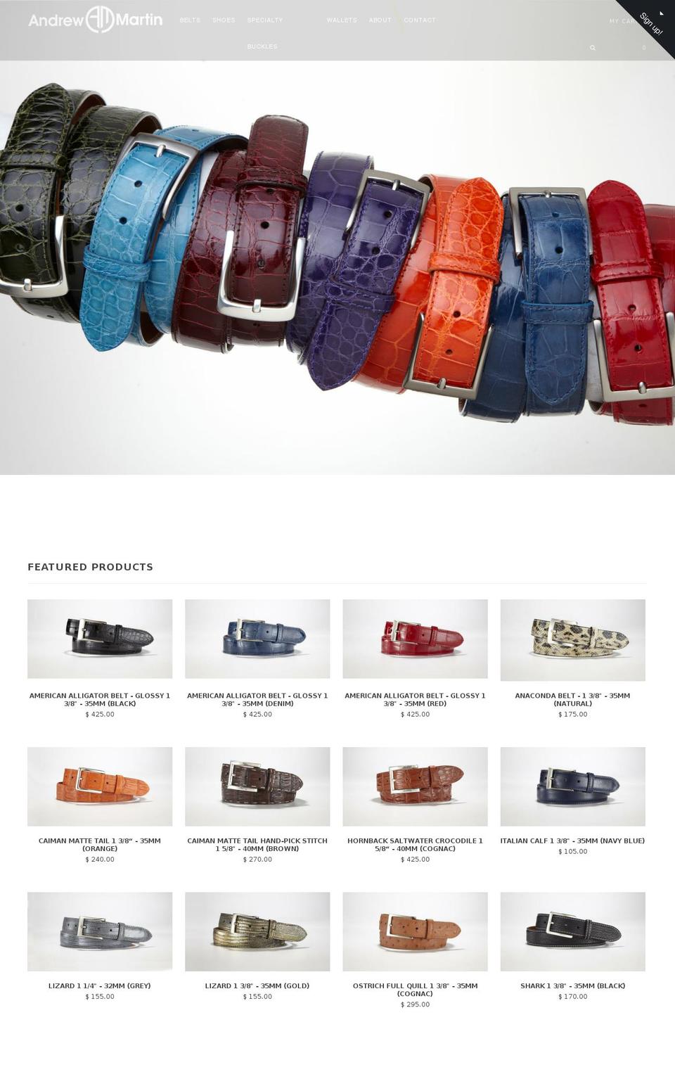 andrewmartinleathergoods.com shopify website screenshot