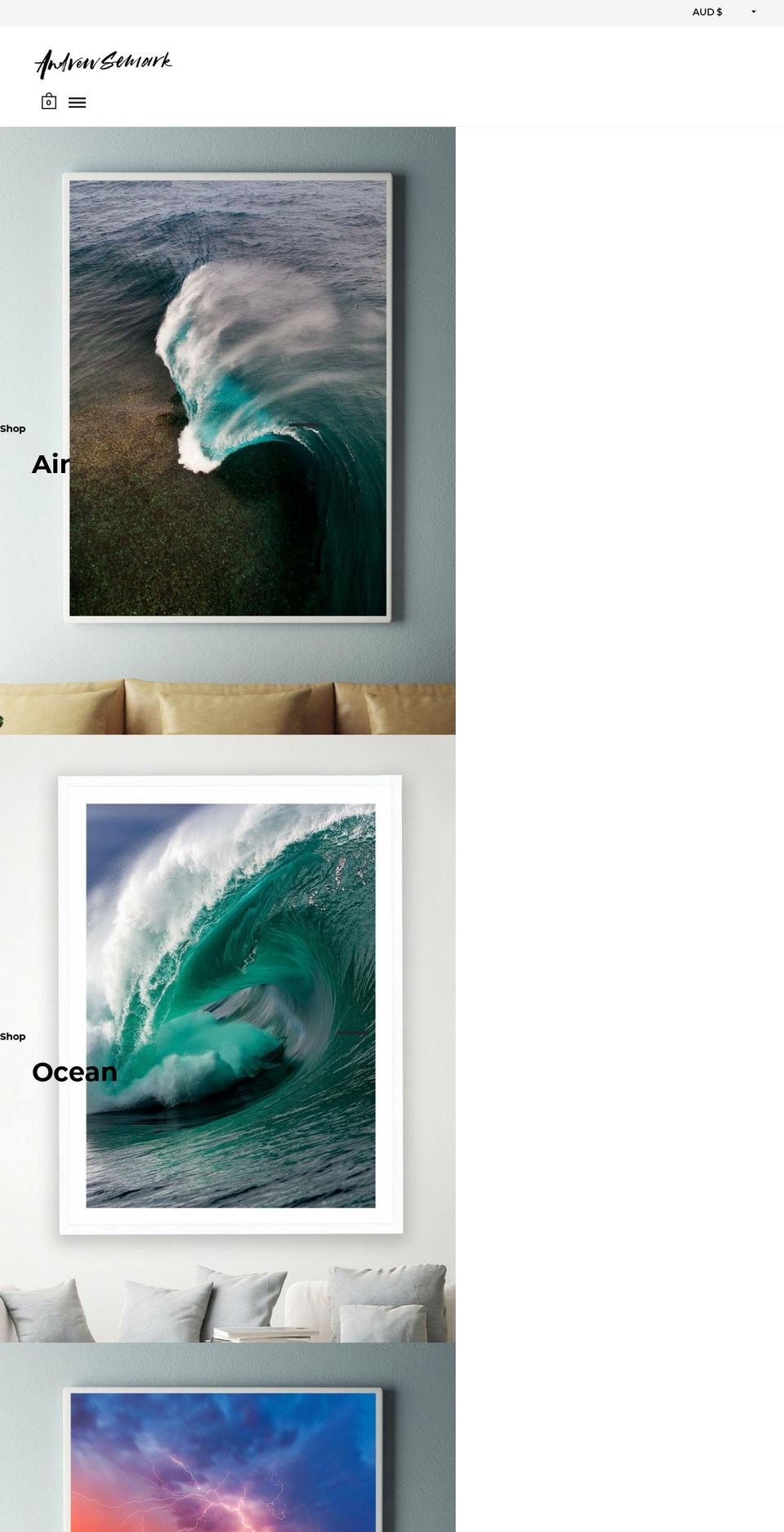 andrewsemark.com shopify website screenshot