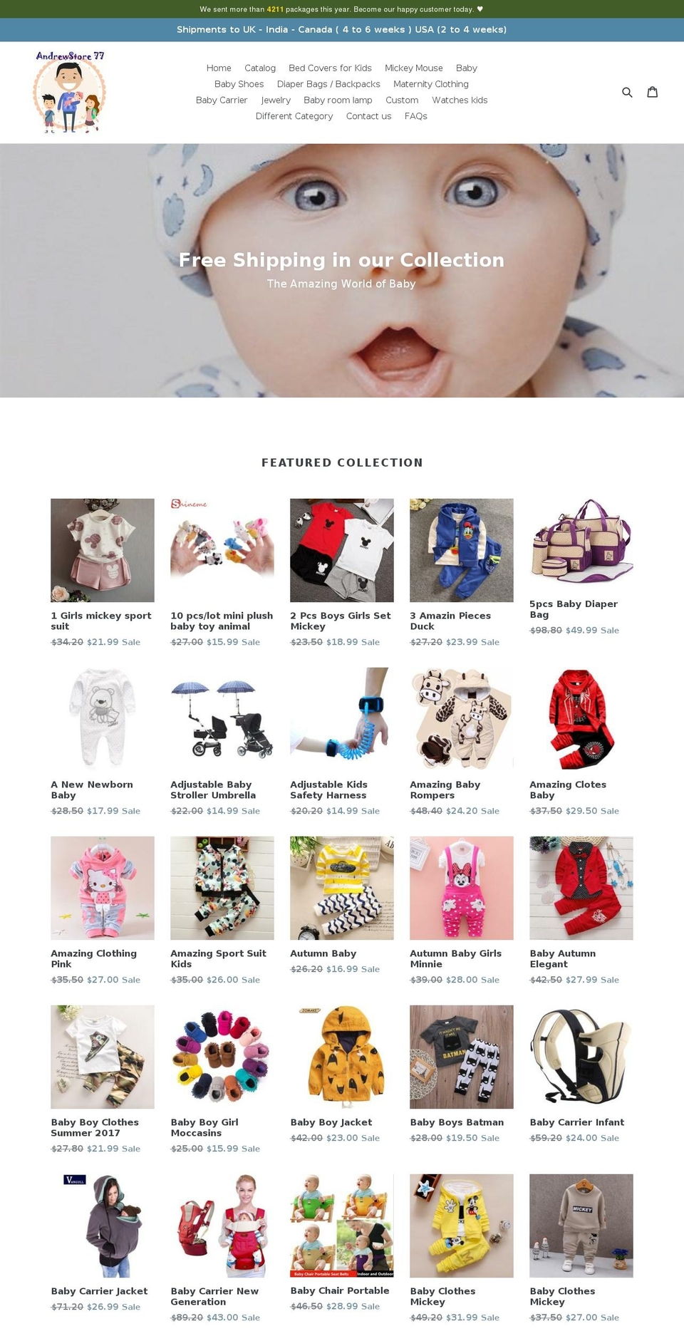 andrewstore77.com — Shopify storefront screenshot