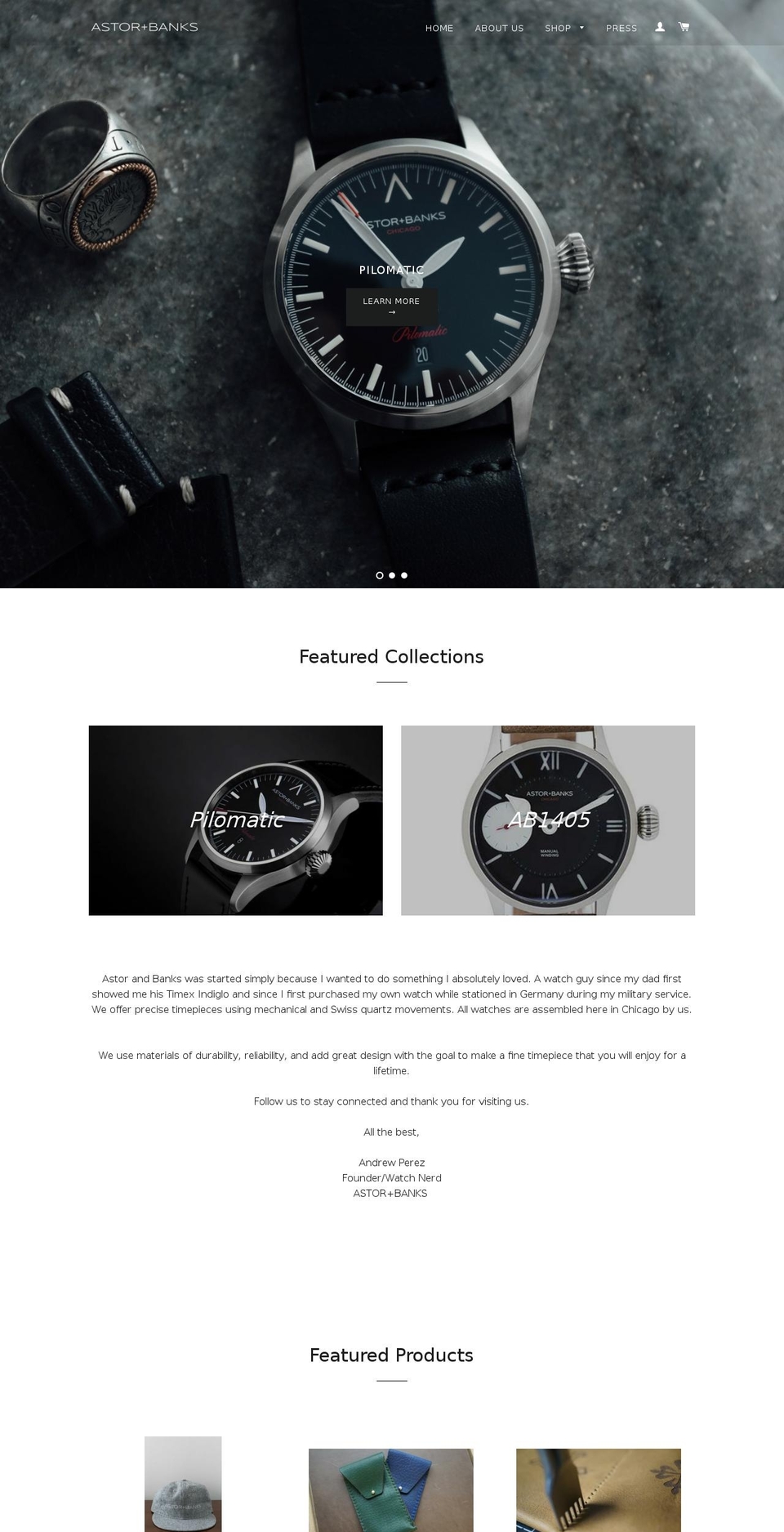 andrewtiming.com shopify website screenshot