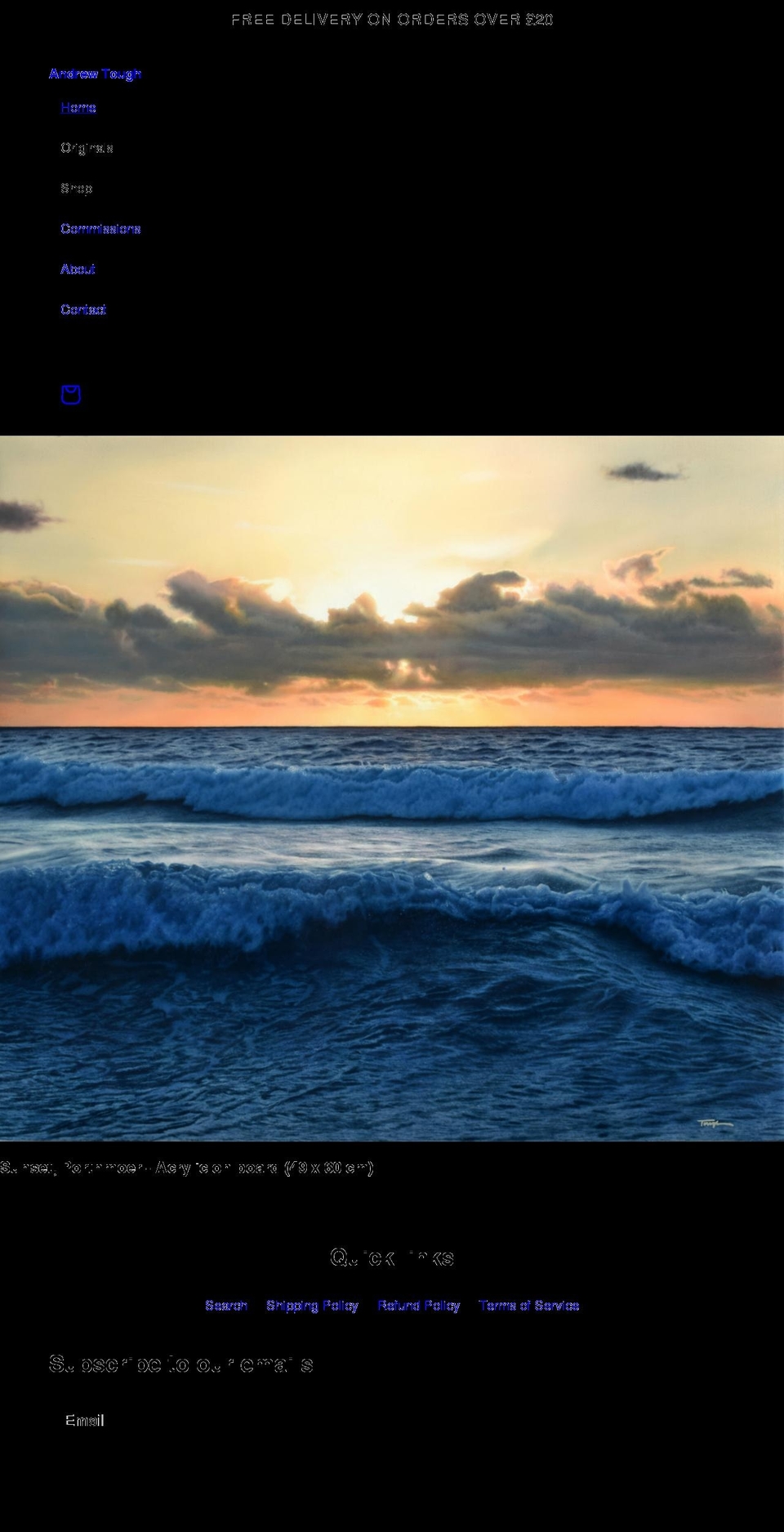 andrewtough.com shopify website screenshot