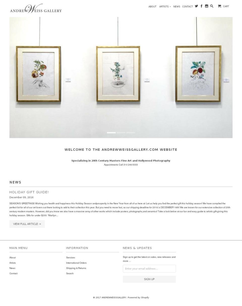 andrewweiss.com shopify website screenshot
