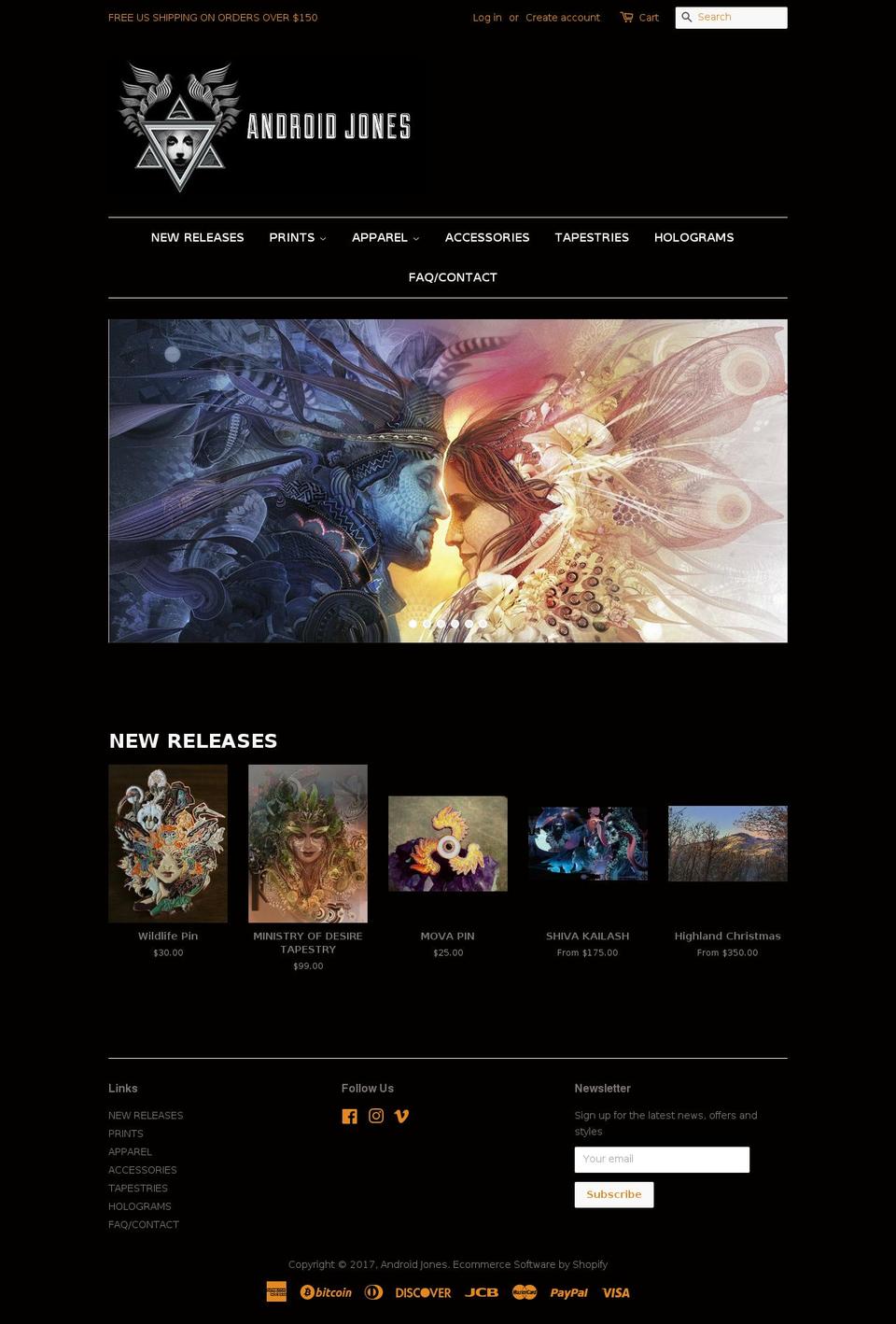 androidjones-obtain.com shopify website screenshot