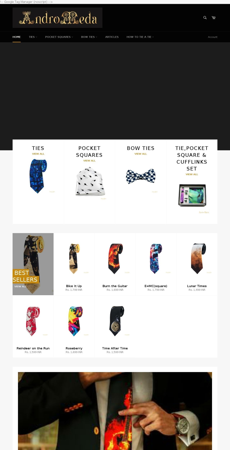 andromedafashions.com — Shopify storefront screenshot