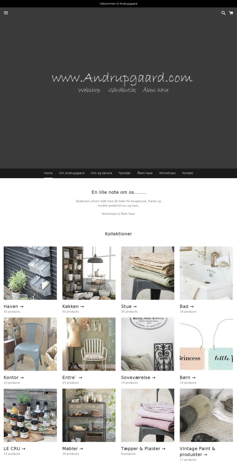 andrupgaard.com — Shopify storefront screenshot