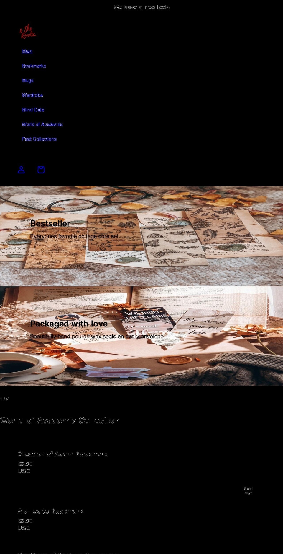 andshe-reads.com shopify website screenshot