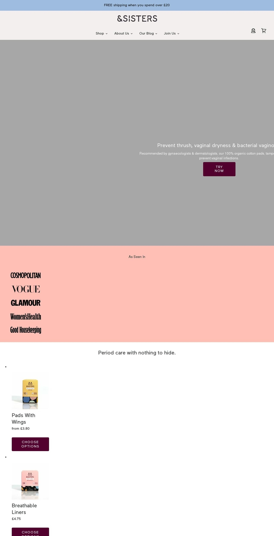 andsisters.com shopify website screenshot