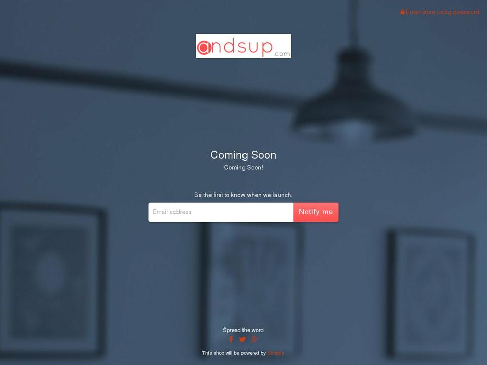 andsup.com shopify website screenshot