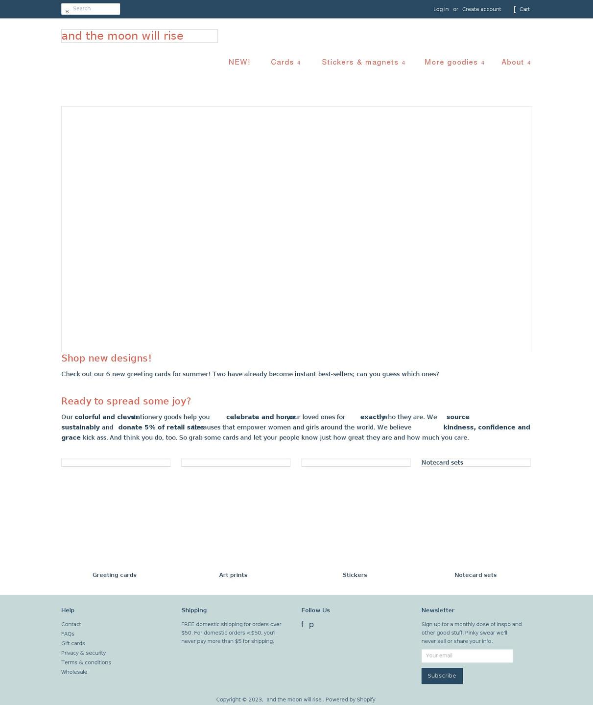 andthemoonwillrise.com shopify website screenshot