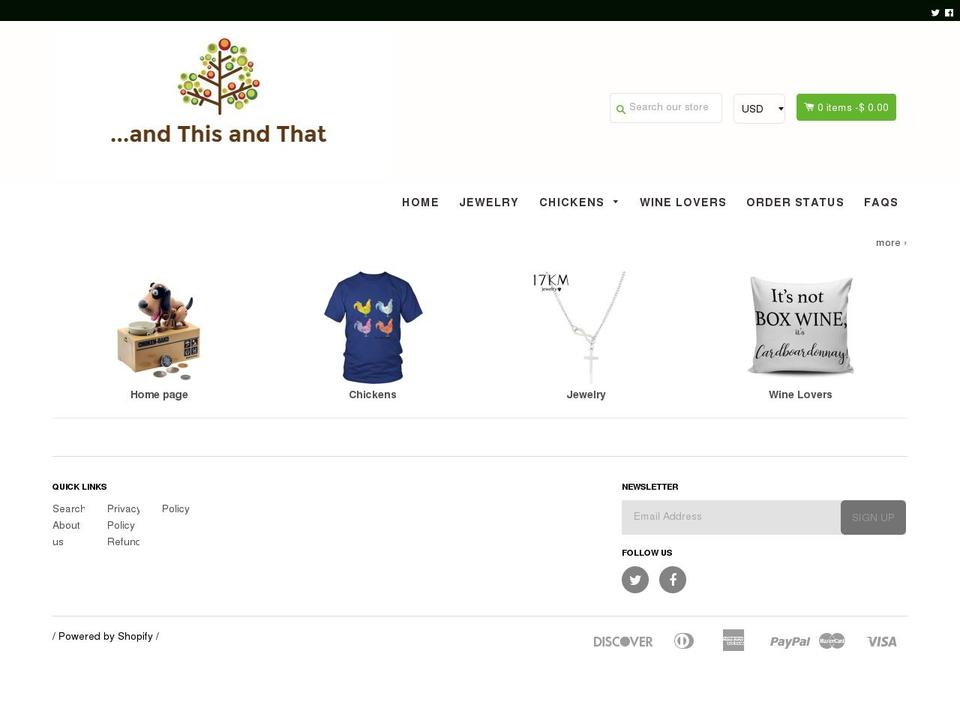 andthisandthat.com — Shopify storefront screenshot