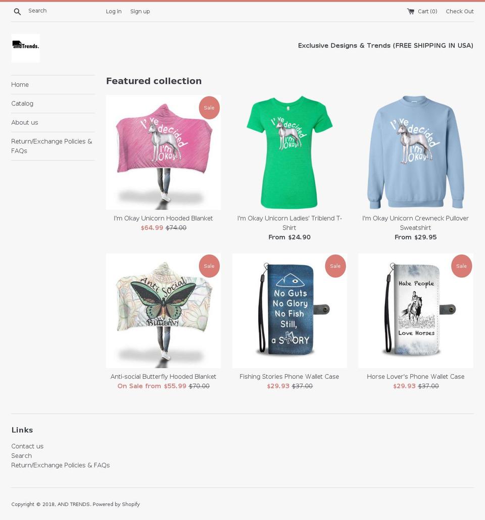 andtrends.com — Shopify storefront screenshot