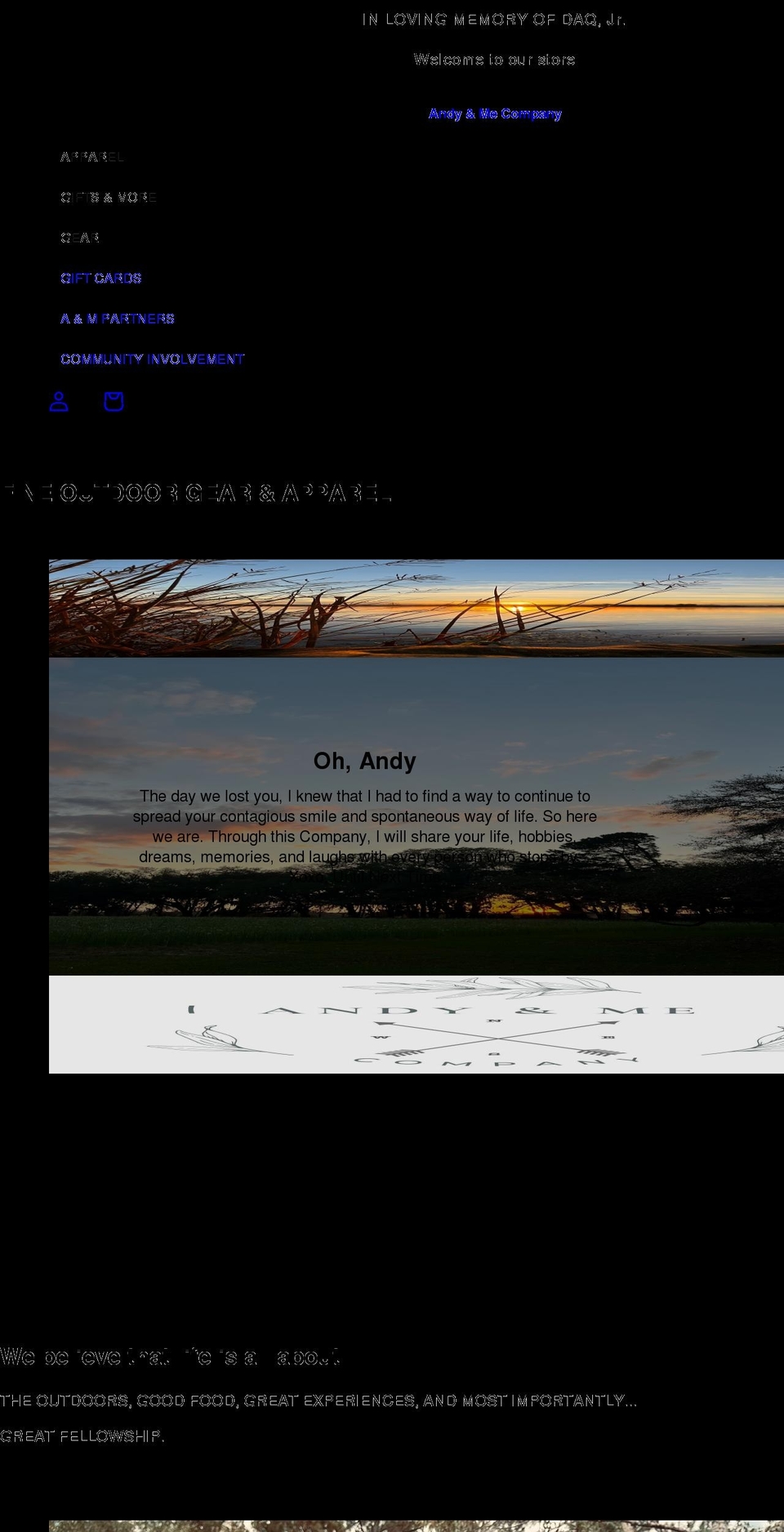 andyandmecompany.com shopify website screenshot