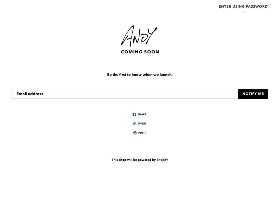 andyblank.com — Shopify storefront screenshot