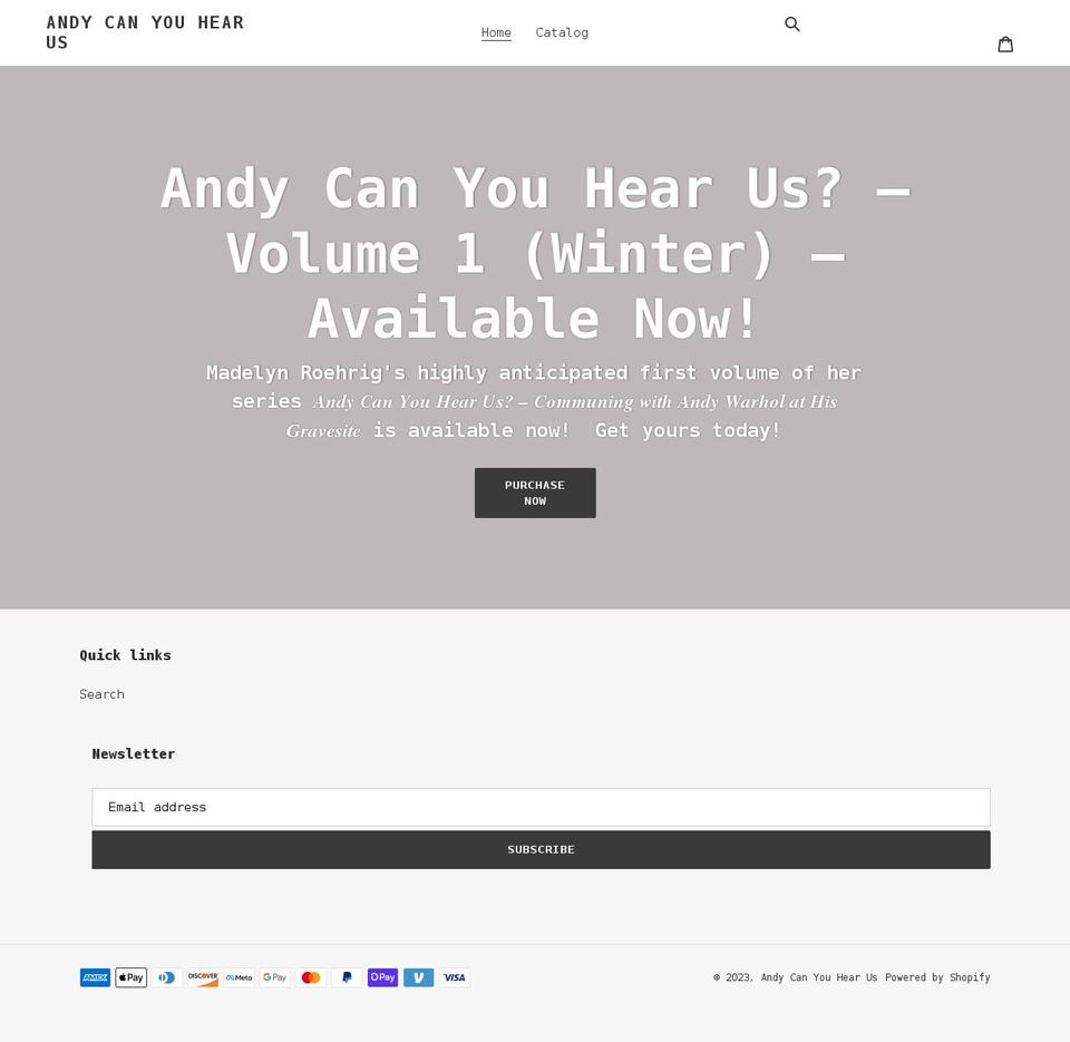 andycanyouhear.us shopify website screenshot