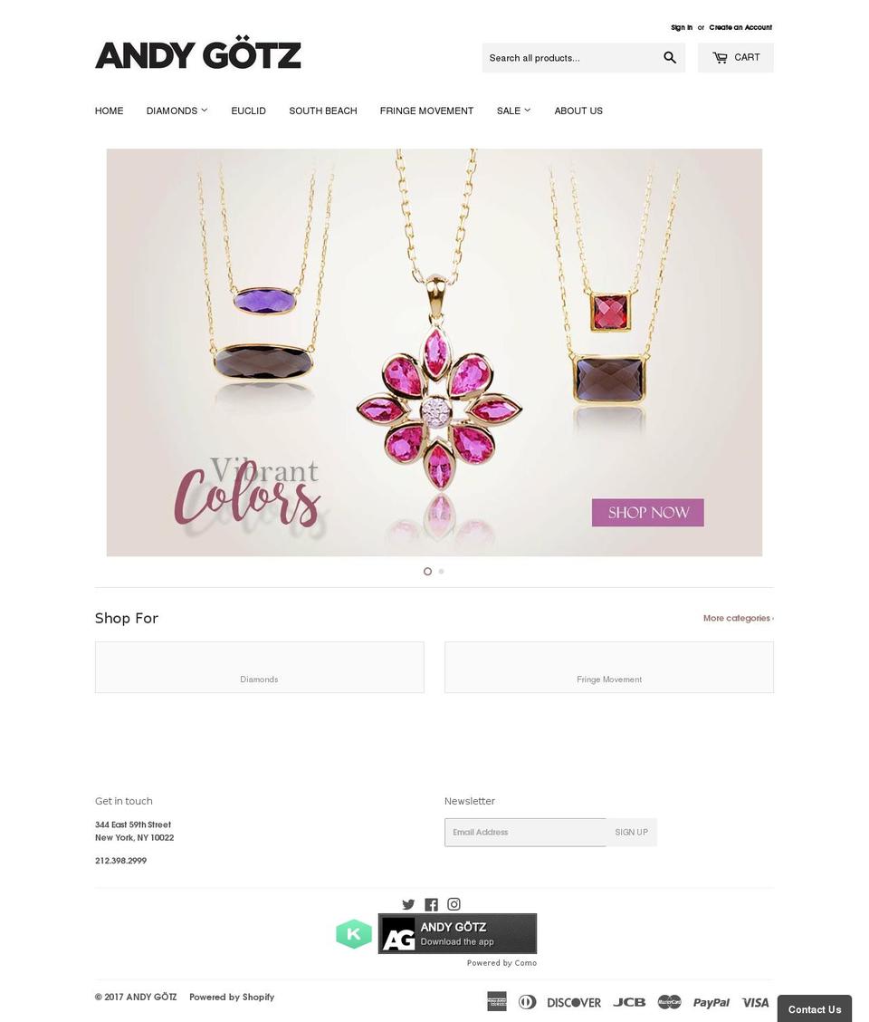 andygotzstore.com shopify website screenshot