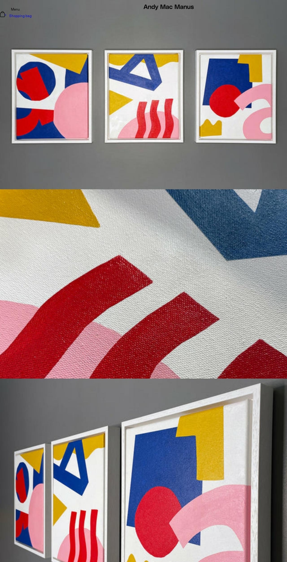 andymacmanus.com shopify website screenshot