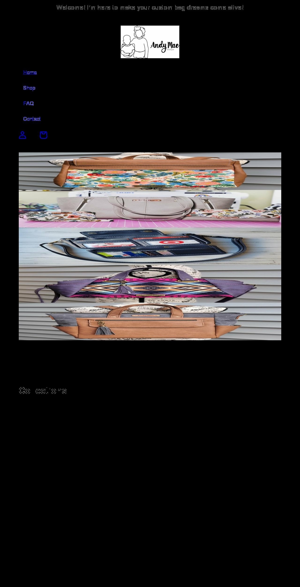 andymae.com shopify website screenshot