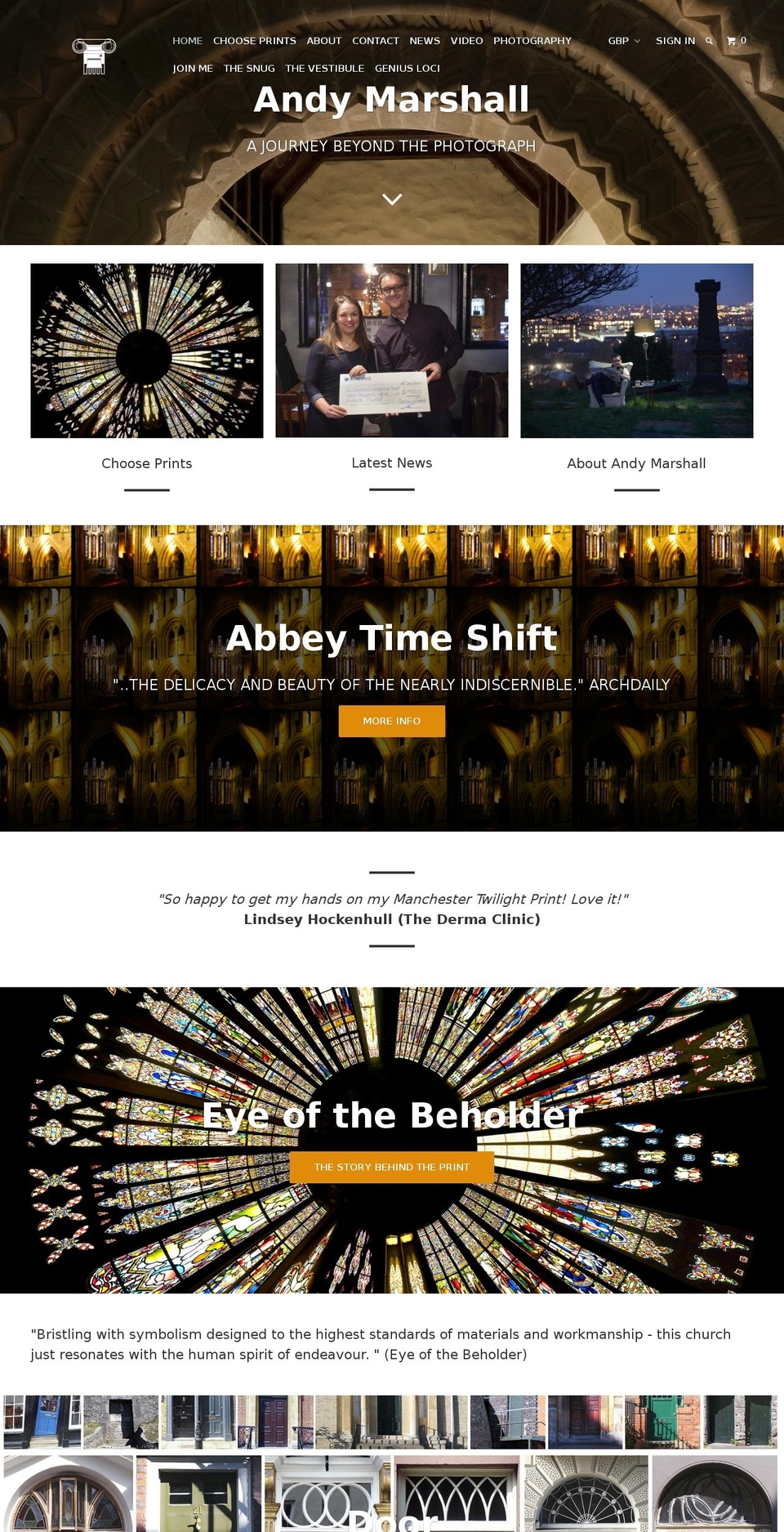 andymarshallprints.com shopify website screenshot