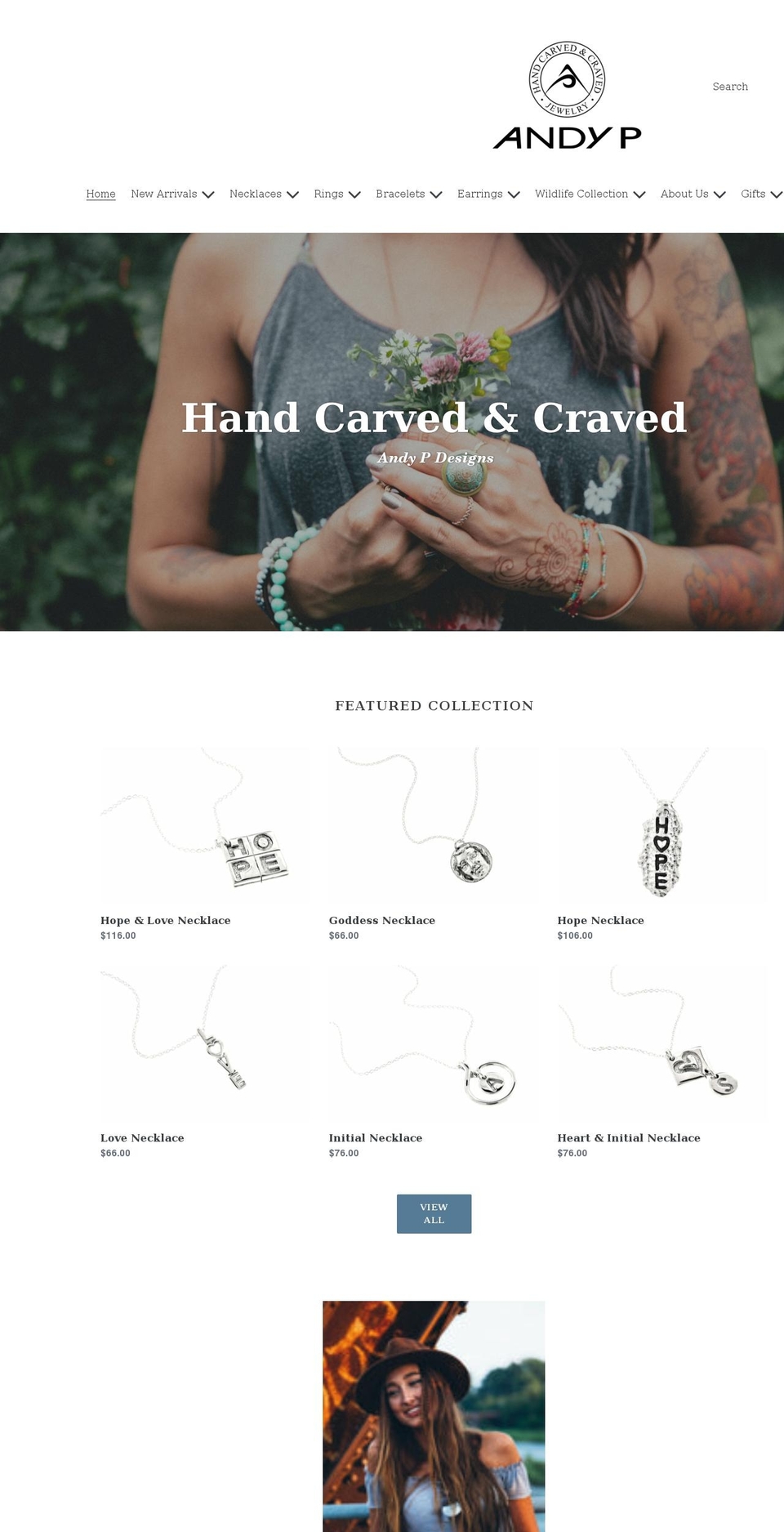 andypjewelry.com shopify website screenshot