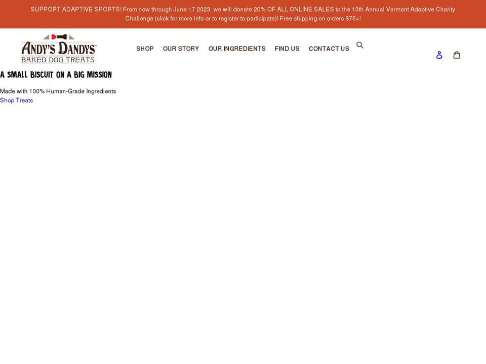 andysdandysvt.com shopify website screenshot