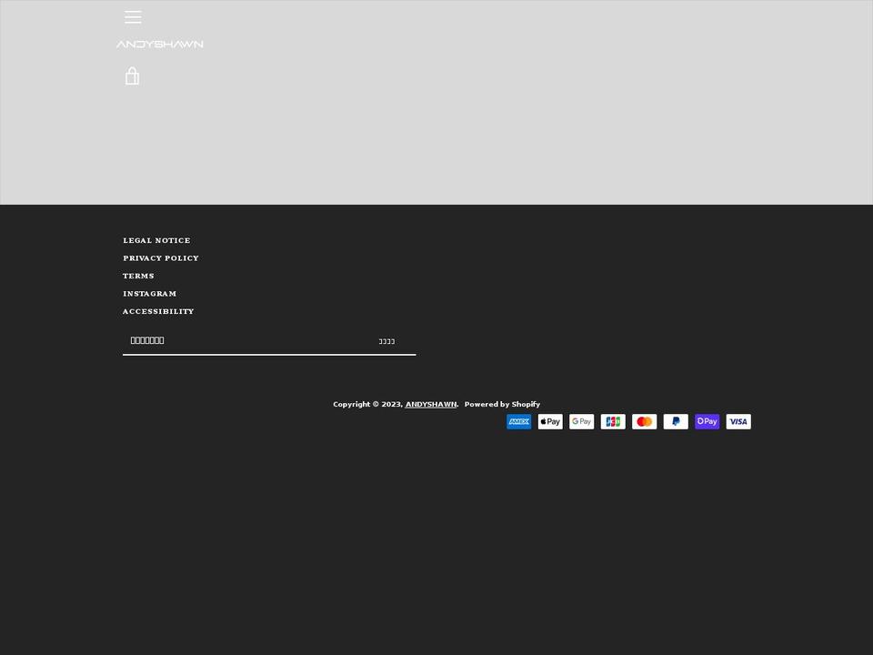 andyshawn.com shopify website screenshot