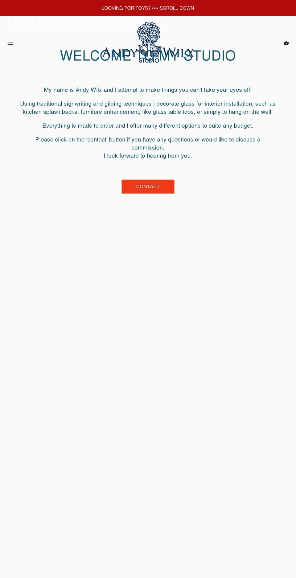 andywilx.com shopify website screenshot