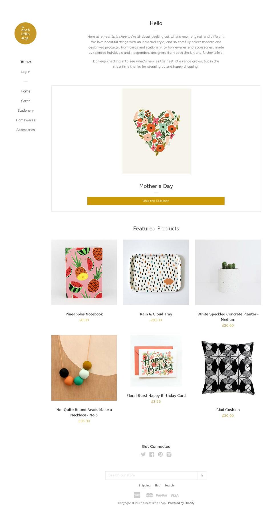 aneatlittleshop.com shopify website screenshot