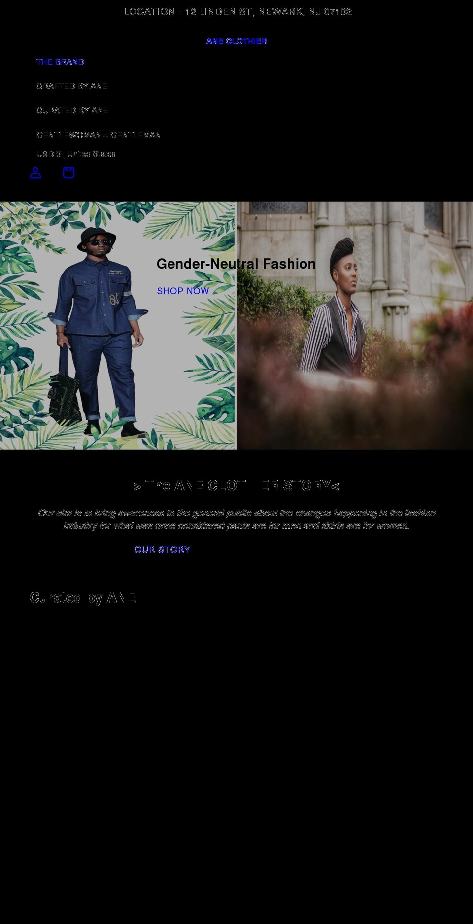 aneclothier.com shopify website screenshot
