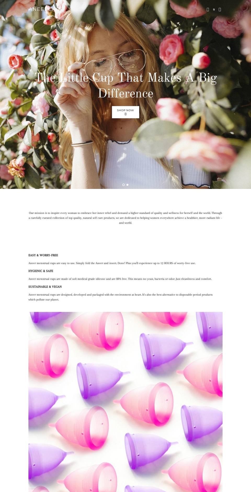 aneercarewomen.com — Shopify storefront screenshot