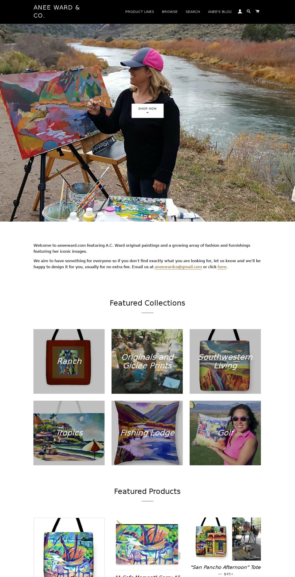 aneeward.com shopify website screenshot