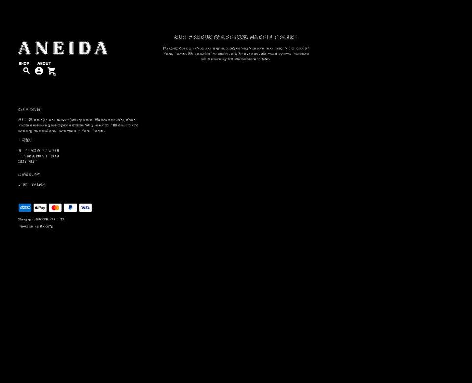 aneida.com shopify website screenshot