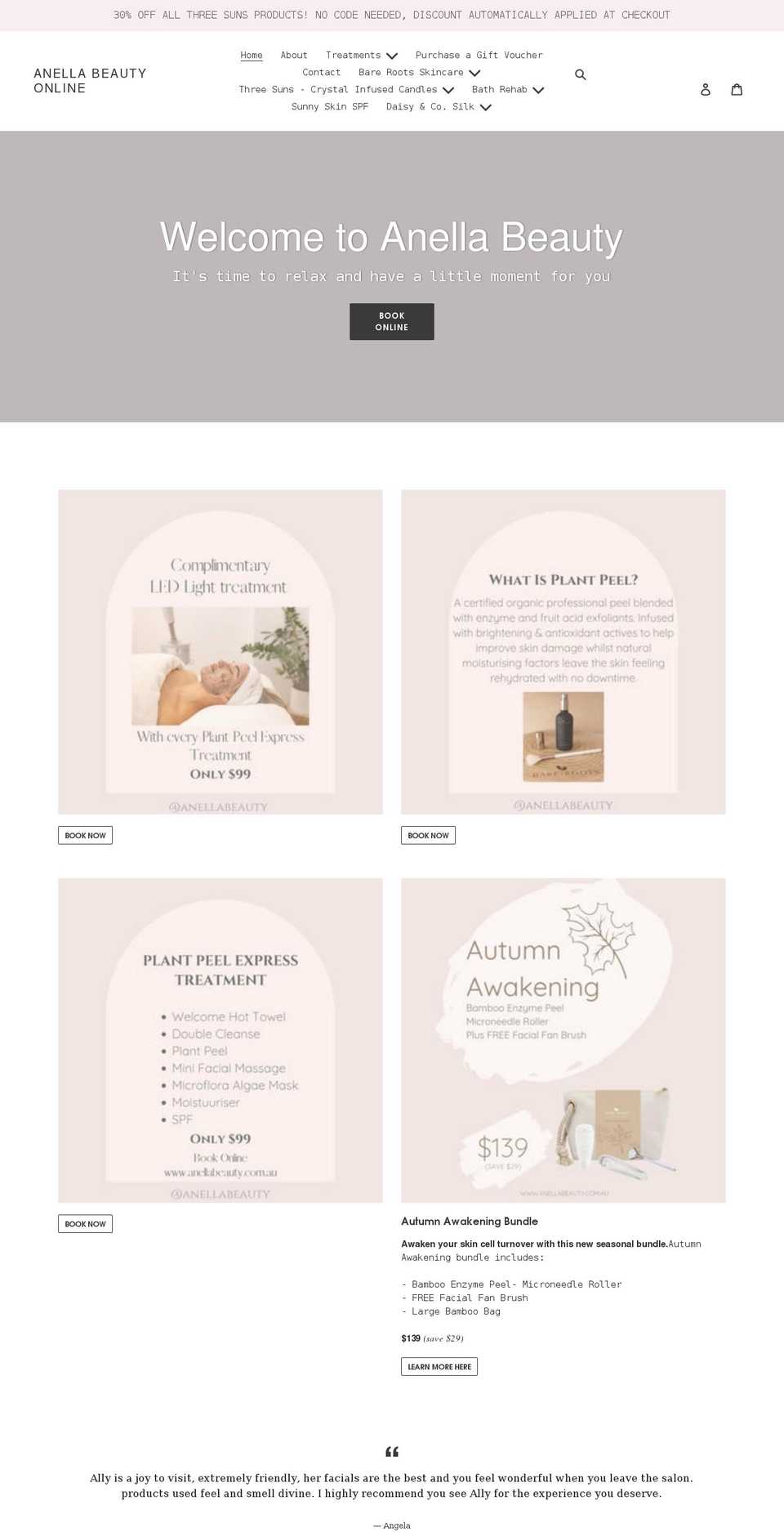 anellabeauty.com.au shopify website screenshot