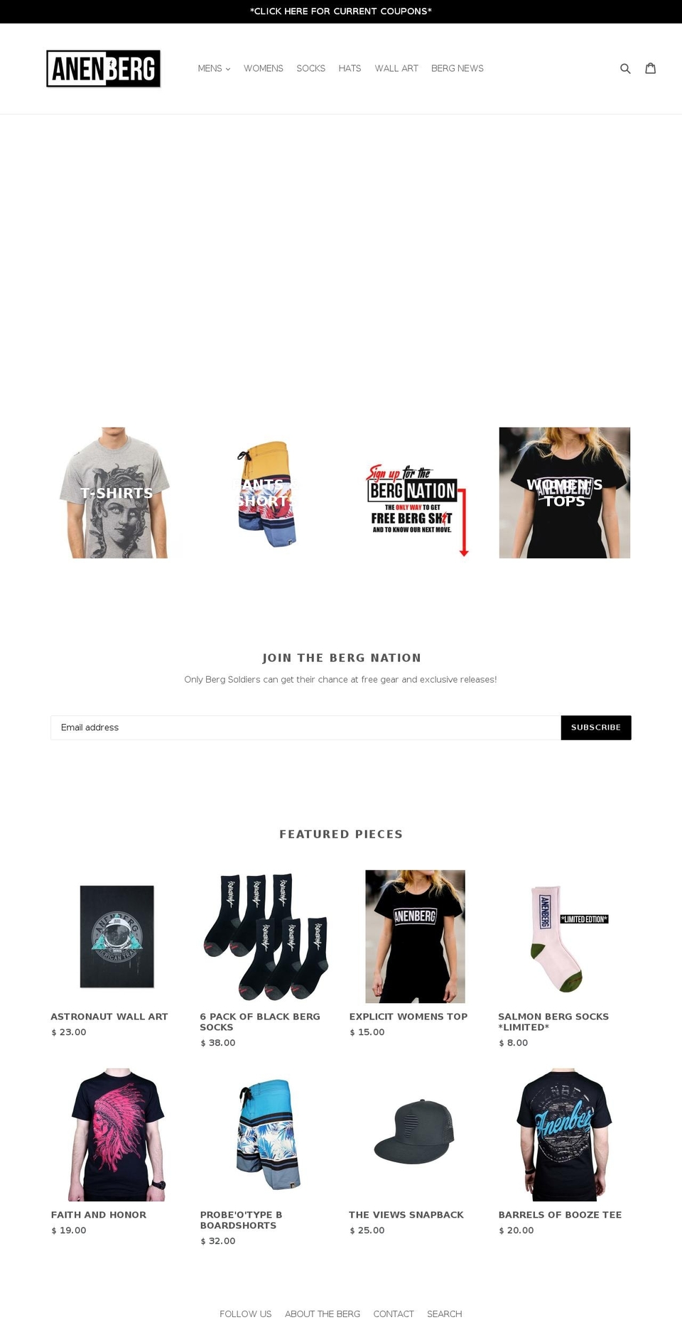 anenberg.com shopify website screenshot