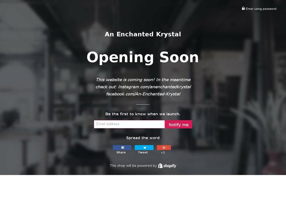 anenchantedkrystal.com — Shopify storefront screenshot