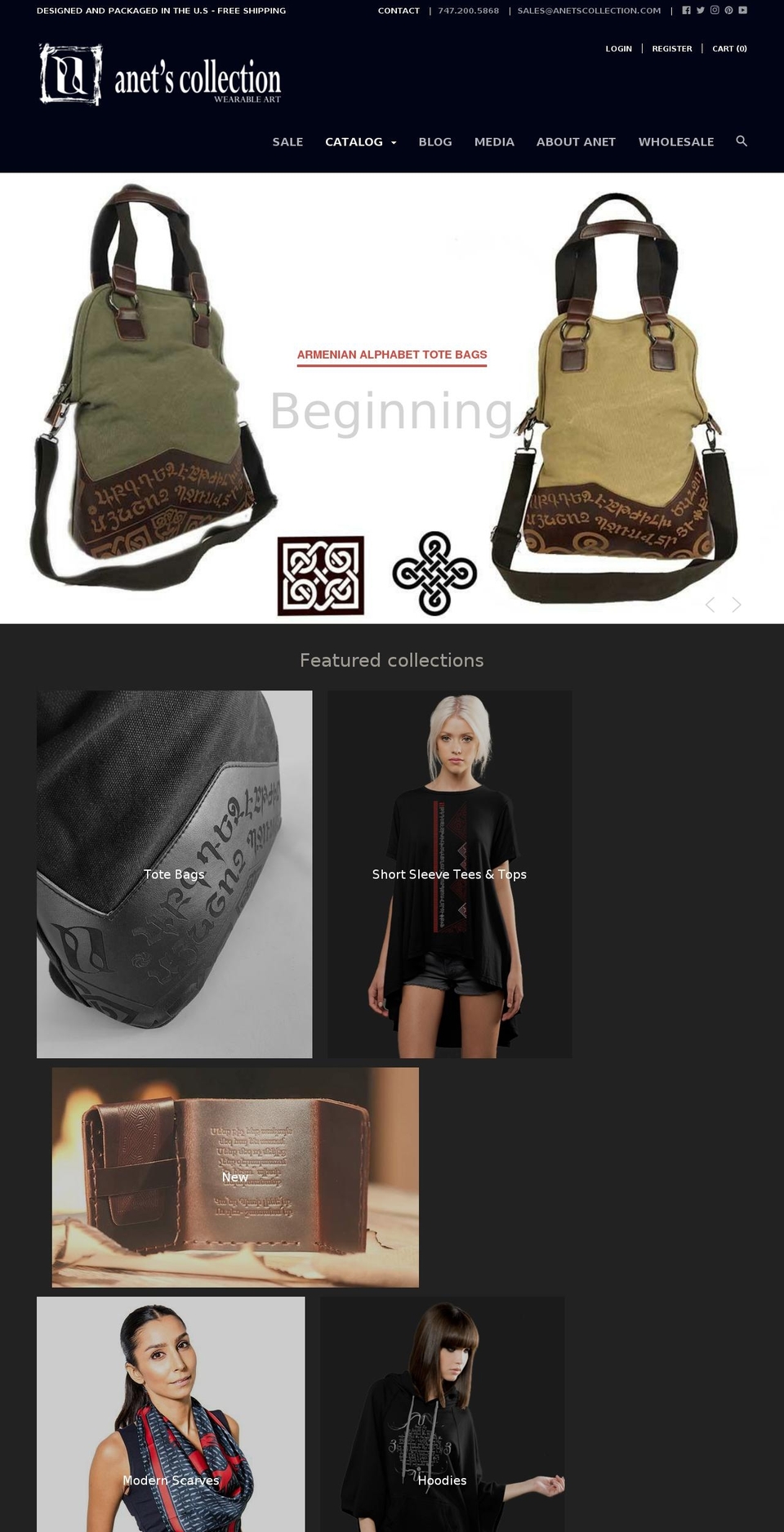 anet.clothing shopify website screenshot