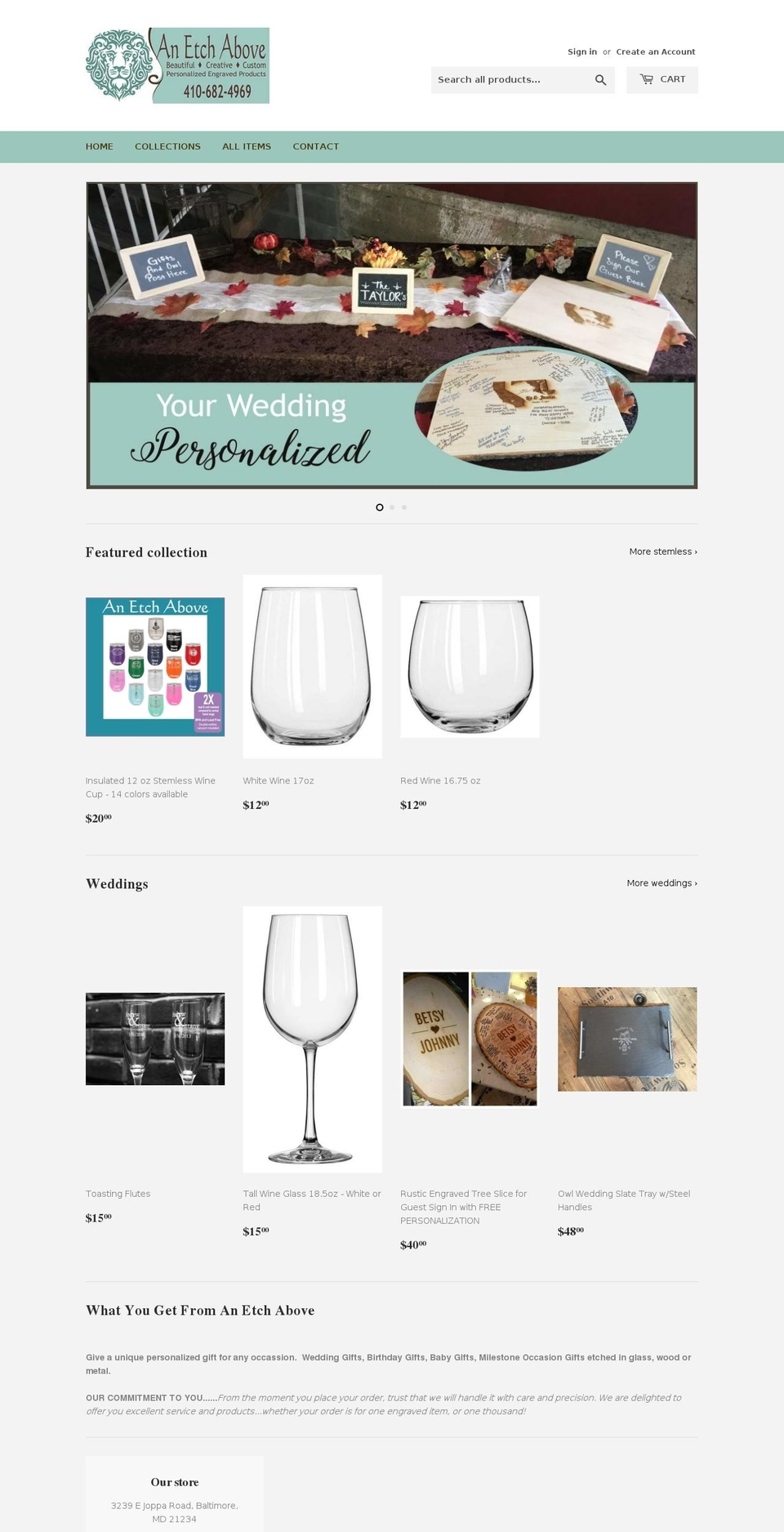 anetchabove.com shopify website screenshot