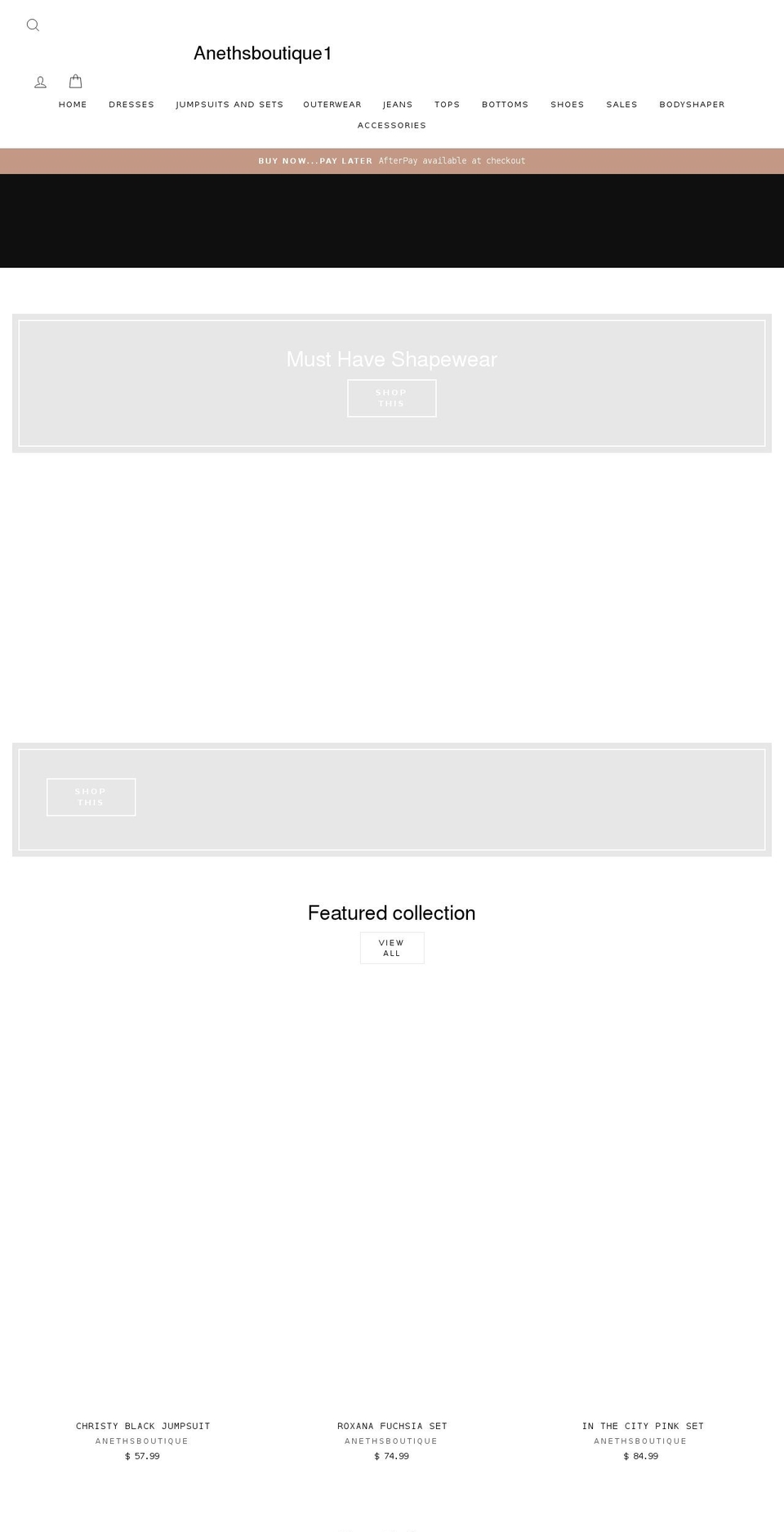 anethsboutique1.com shopify website screenshot