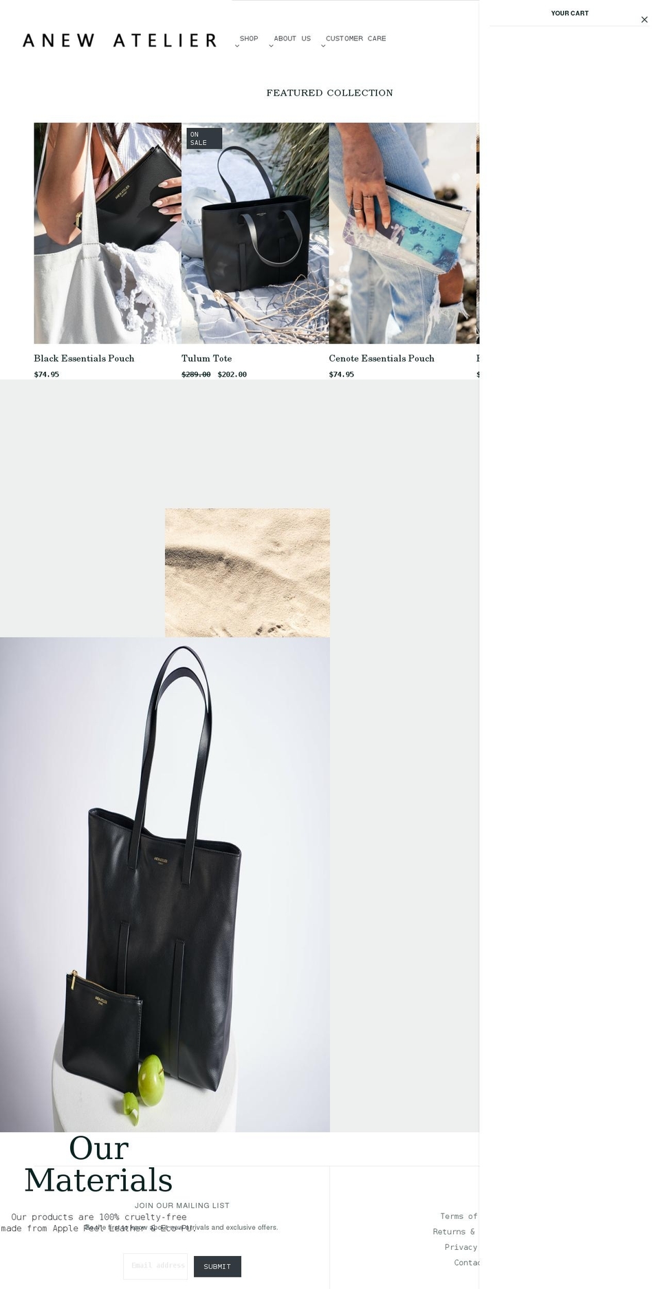 anew-atelier.com shopify website screenshot