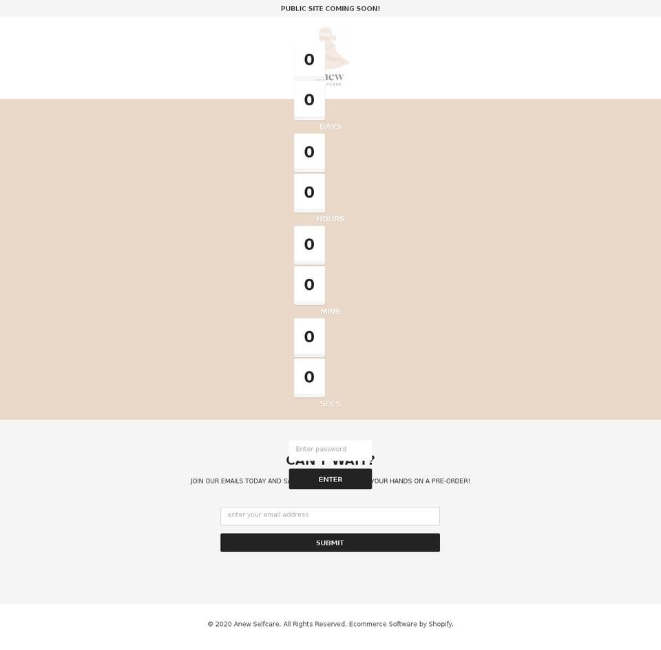 anewselfcare.com shopify website screenshot