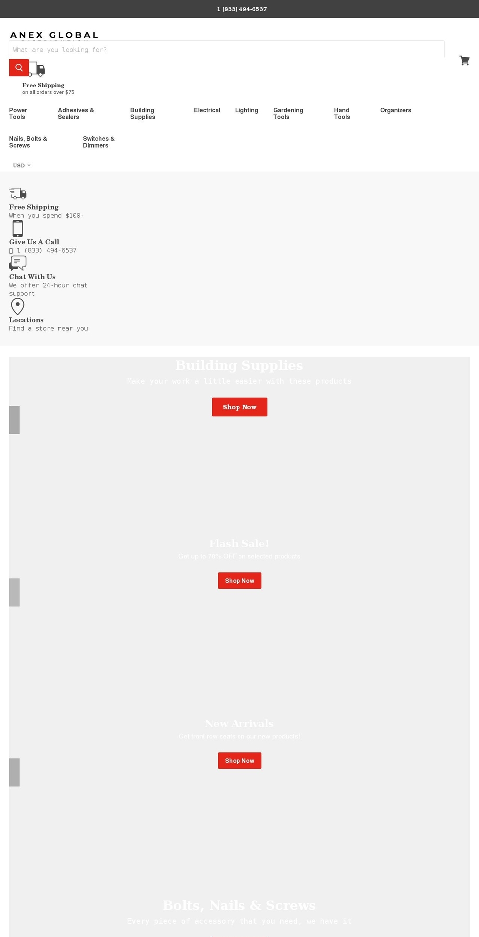 anexdistribution.com shopify website screenshot