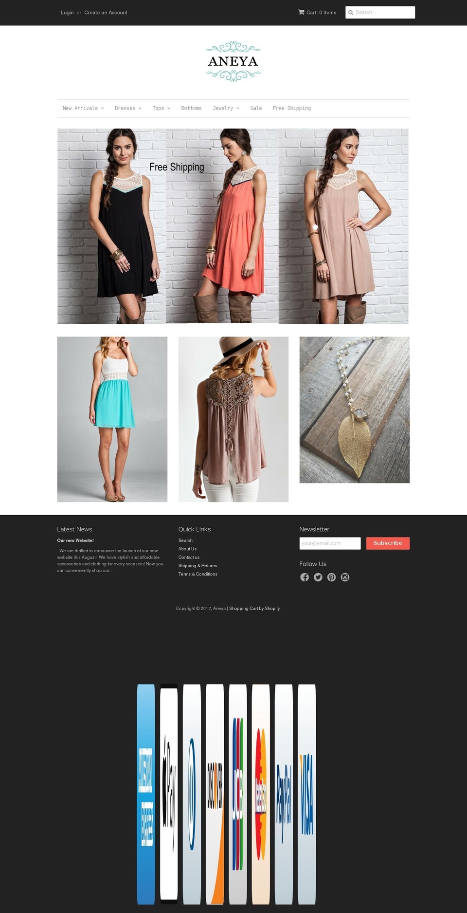 aneyafashion.com shopify website screenshot