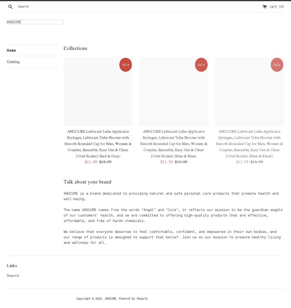 angcure.com shopify website screenshot