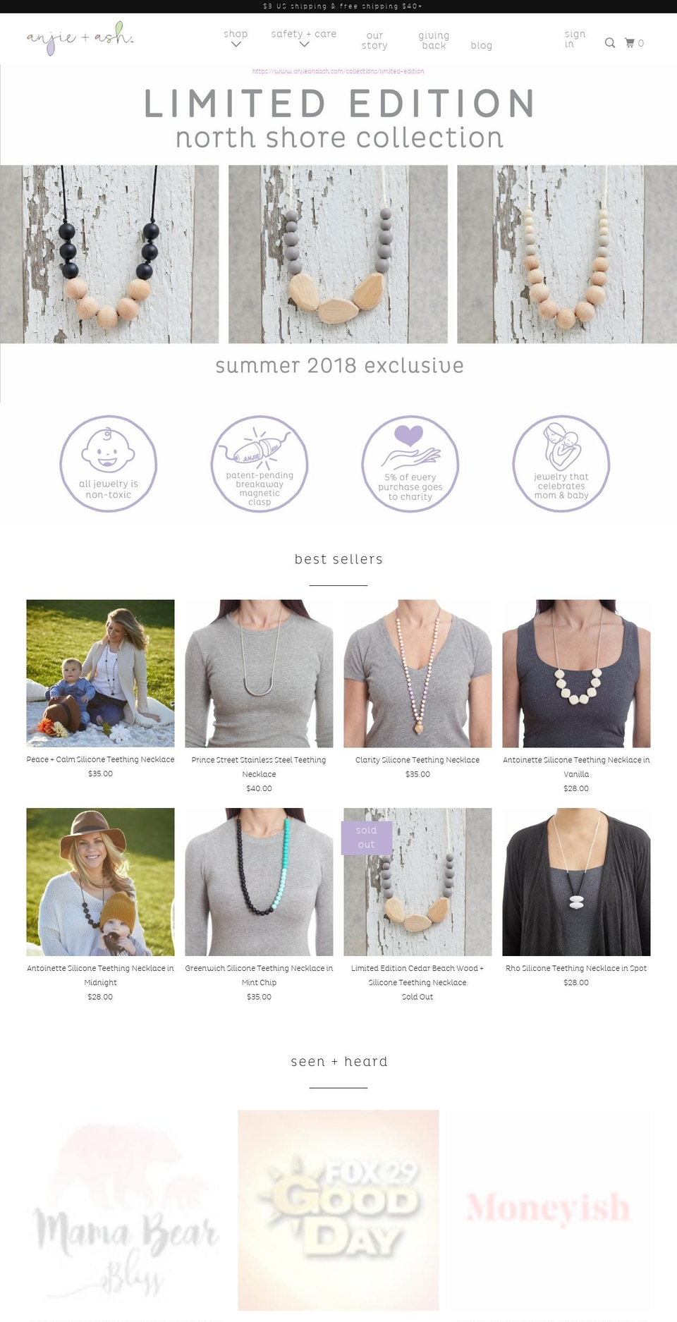 angeandash.com — Shopify storefront screenshot