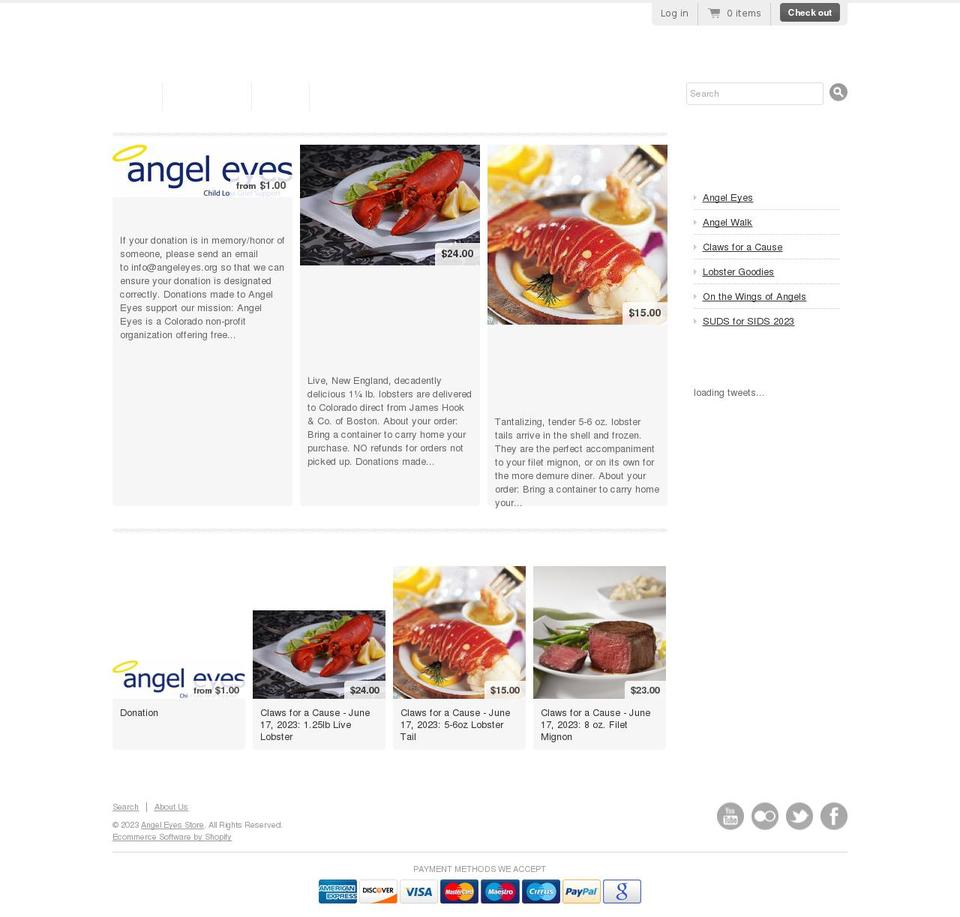 angel-eyes-store.myshopify.com shopify website screenshot