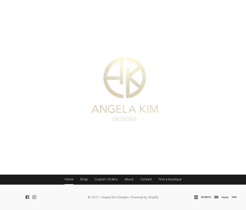 angela-kim.com shopify website screenshot