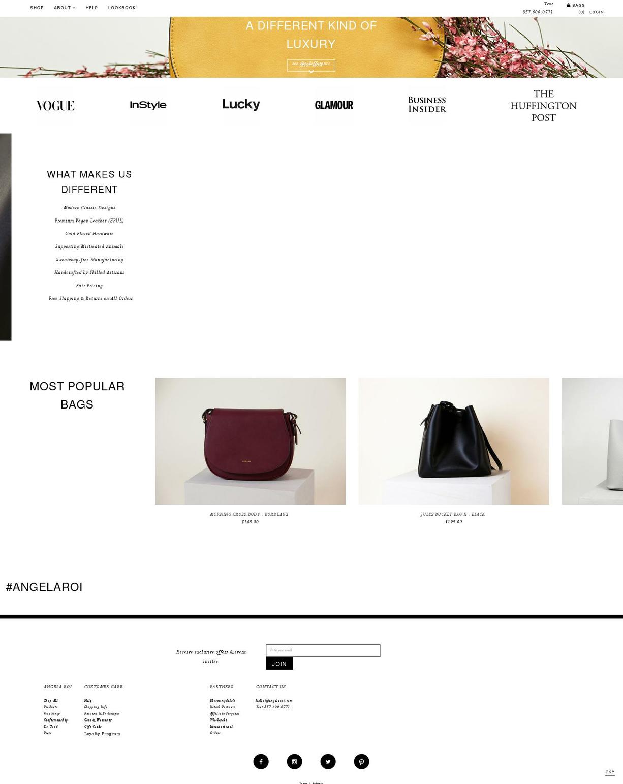 angelaroi-theme-elegant Shopify theme site example angelaandroi.com