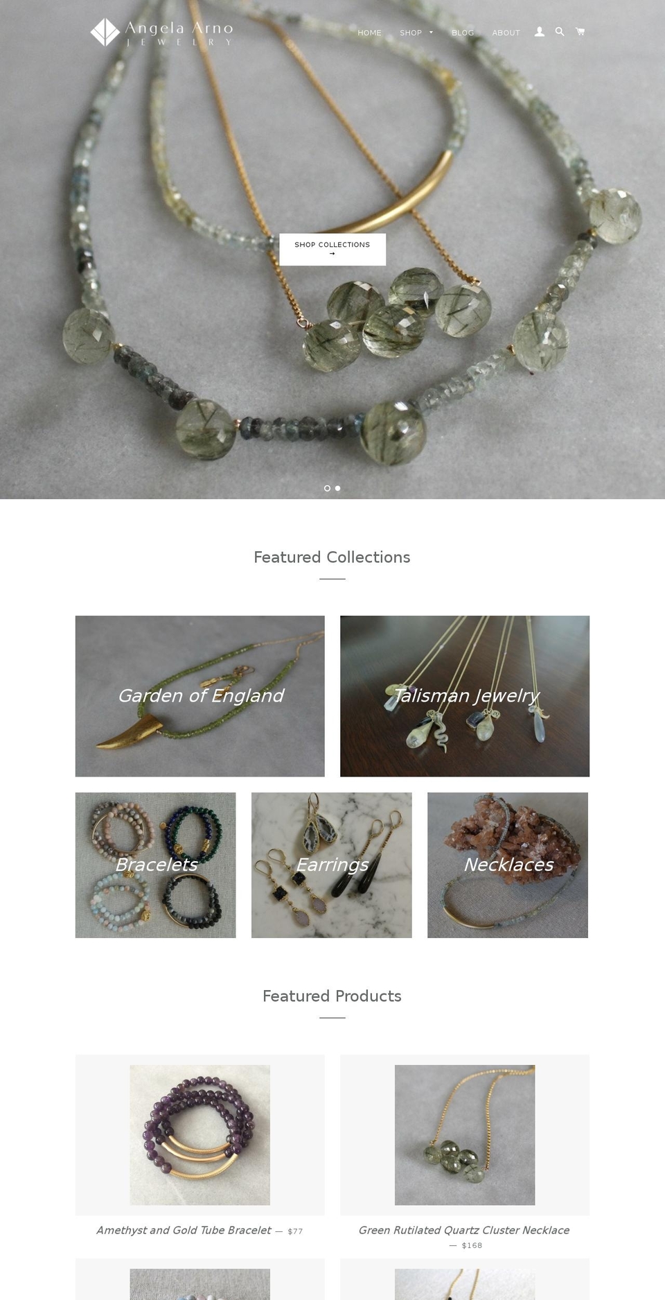 angelaarno.com shopify website screenshot